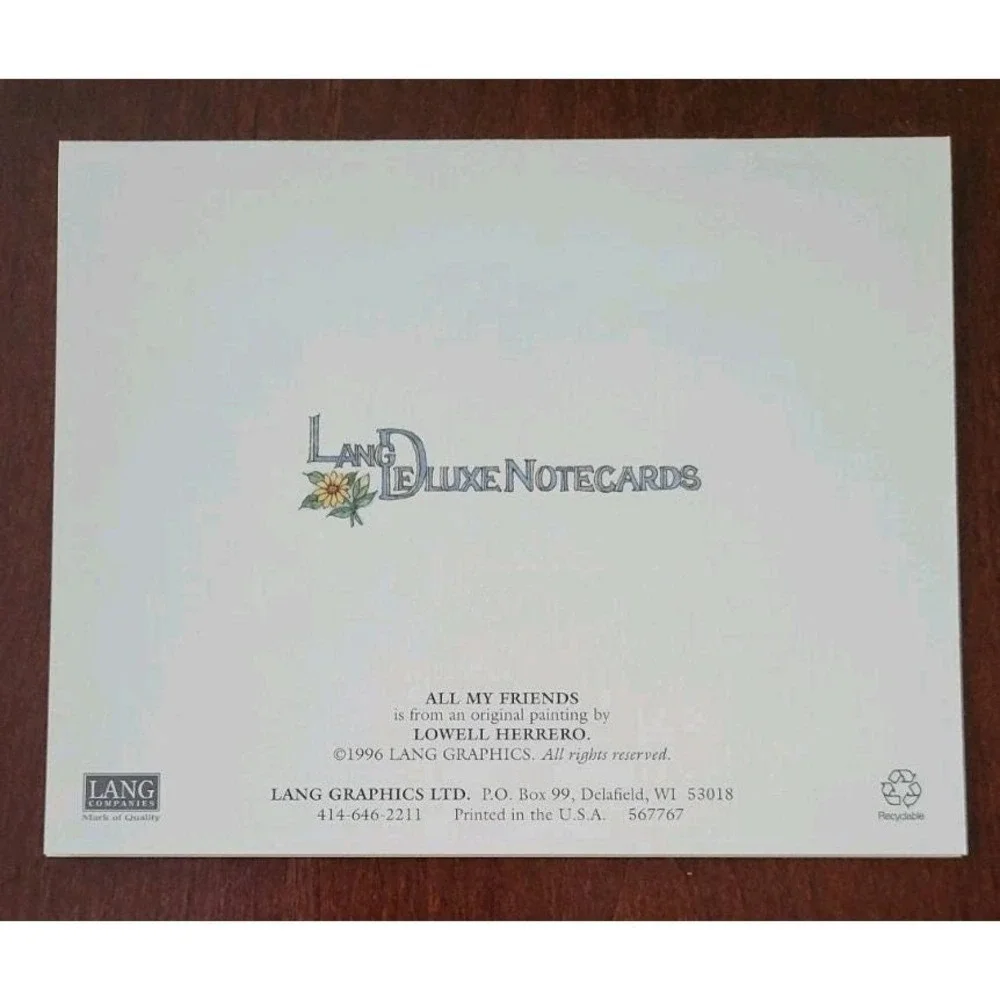 1996 Lang Deluxe Notecard Set Of 16 